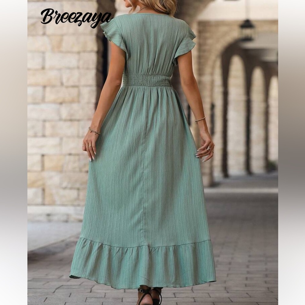 Green Boho dress